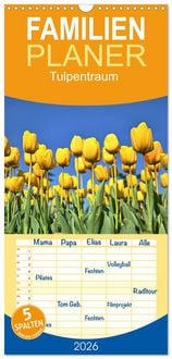 Produktbild: Familienplaner 2026 - Tulpentraum mit 5 Spalten (Wandkalender, 21 x 45 cm) CALVENDO