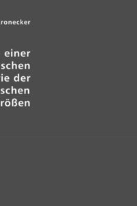 Produktbild: Kronecker, L: Grundz&uuml;ge einer arithmetischen Theorie