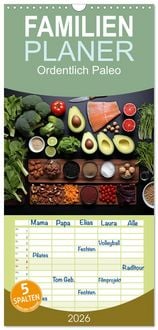 Produktbild: Familienplaner 2026 - Ordentlich Paleo mit 5 Spalten (Wandkalender, 21 x 45 cm) CALVENDO