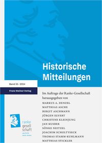 Produktbild: Historische Mitteilungen 35 (2024)