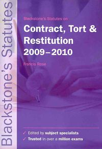 Produktbild: Blackstone's Statutes on Contract, Tort and Restitution 2009-2010