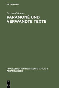 Produktbild: Paramon&eacute; und verwandte Texte