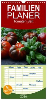 Produktbild: Familienplaner 2026 - Tomaten Satt mit 5 Spalten (Wandkalender, 21 x 45 cm) CALVENDO