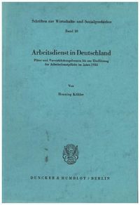 Produktbild: Arbeitsdienst in Deutschland.
