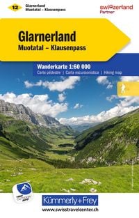 Produktbild: KuF Schweiz Wanderkarte 12 Glarnerland - Walensee 1 : 60 000