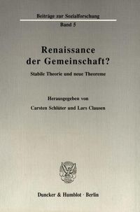 Produktbild: Renaissance der Gemeinschaft?