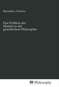 Produktbild: Das Problem der Materie in der griechischen Philosophie