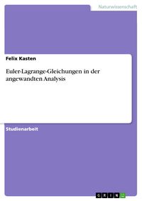 Produktbild: Euler-Lagrange-Gleichungen in der angewandten Analysis