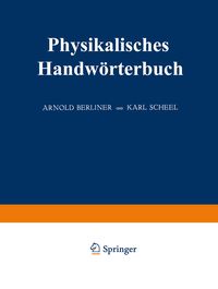 Produktbild: Physikalisches Handw&ouml;rterbuch