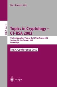Produktbild: Topics in Cryptology - CT-RSA 2002
