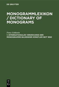 Produktbild: Internationales Verzeichnis der Monogramme bildender K&uuml;nstler seit 1850