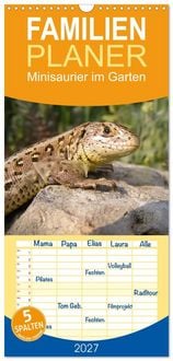 Produktbild: Familienplaner 2027 - Minisaurier im Garten mit 5 Spalten (Wandkalender, 21 x 45 cm) CALVENDO
