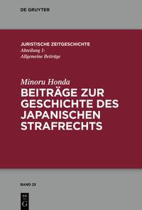 Produktbild: Beitr&auml;ge zur Geschichte des japanischen Strafrechts