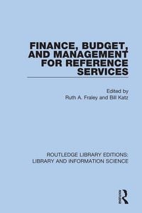 Produktbild: Finance, Budget, and Management for Reference Services