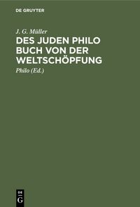 Produktbild: Des Juden Philo Buch von der Weltsch&ouml;pfung