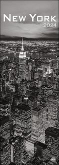 New York Vertical 2024 Kalender. Beeindruckende Schwarz-Weiß-Aufnahmen in einem länglichen Kalender - passend zur New Yorker Skyline. Dekorativer Wa von |Heye