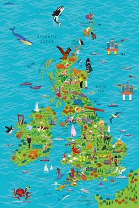 Produktbild: Children's Wall Map of the United Kingdom and Ireland