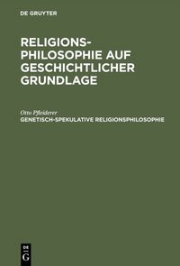 Produktbild: Genetisch-spekulative Religionsphilosophie