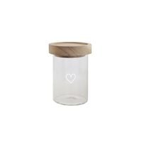 Produktbild: Mini Vorratsglas Herz wei&szlig; 9cm