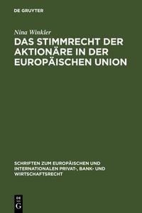 Produktbild: Das Stimmrecht der Aktion&auml;re in der Europ&auml;ischen Union