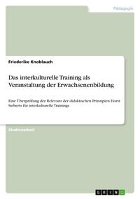 Produktbild: Das interkulturelle Training als Veranstaltung der Erwachsenenbildung