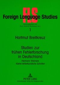 Produktbild: Studien zur fr&uuml;hen Fehlerforschung in Deutschland