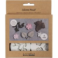 Produktbild: Creativ Company Silikonform, Bl&auml;tter und Bl&uuml;ten, H 0,5 cm, L 1,8-4,5 cm, 4 Stk+1 Stk