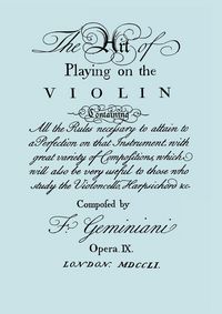 Produktbild: The Art of Playing on the Violin. [Facsimile of 1751 edition].