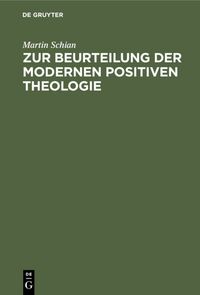 Produktbild: Zur Beurteilung der modernen positiven Theologie