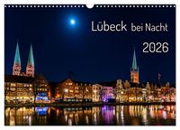 Produktbild: L&uuml;beck bei Nacht (Wandkalender 2026 DIN A3 quer), CALVENDO Monatskalender