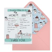 Produktbild: 6-Pack Em & Friends Julia Rothman Miss You Friend More/Less Greeting Cards