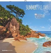Produktbild: Summer Dreams 2026 - Brosch&uuml;renkalender 30x30 cm (30x60 ge&ouml;ffnet) - Kalender mit Platz f&uuml;r Notizen - Bildkalender - Wandplaner - Alpha Edition
