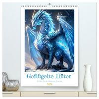 Produktbild: Gefl&uuml;gelte H&uuml;ter - Erleben Sie die Magie der Drachen (hochwertiger Premium Wandkalender 2026 DIN A2 hoch), Kunstdruck in Hochglanz