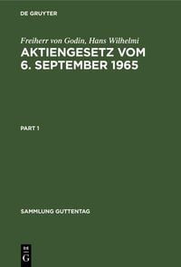 Produktbild: Aktiengesetz vom 6. September 1965