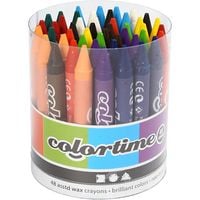 Produktbild: Creativ Company Colortime Farbkreide, L 10 cm, Dicke 11 mm, sortierte Farben, 48 Stk