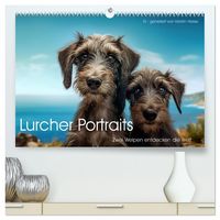 Produktbild: Lurcher Portraits - Zwei Welpen entdecken die Welt (hochwertiger Premium Wandkalender 2026 DIN A2 quer), Kunstdruck in Hochglanz