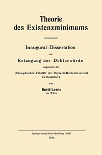 Produktbild: Theorie des Existenzminimums