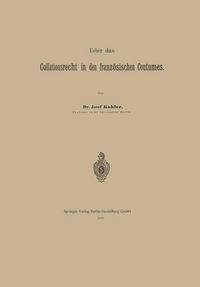 Produktbild: Ueber das Collationsrecht in den franz&ouml;sischen Coutumes