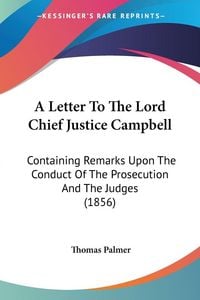 Produktbild: A Letter To The Lord Chief Justice Campbell