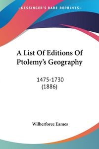 Produktbild: A List Of Editions Of Ptolemy's Geography