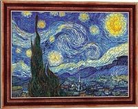 Produktbild: Kunstrahmen Puzzle 500 - Die Sternennacht, Vincent van Gogh