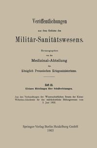 Produktbild: Kleinere Mitteilungen &uuml;ber Schussverletzungen