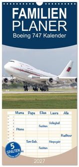 Produktbild: Familienplaner 2027 - Boeing 747 Kalender mit 5 Spalten (Wandkalender, 21 x 45 cm) CALVENDO
