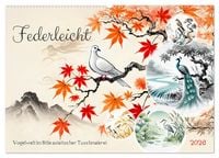 Produktbild: Federleicht - Vogelwelt im Stile asiatischer Tuschmalerei (Wandkalender 2026 DIN A2 quer), CALVENDO Monatskalender