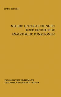 Produktbild: Neuere Untersuchungen &uuml;ber eindeutige analytische Funktionen