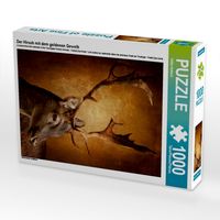 Produktbild: CALVENDO Puzzle Der Hirsch mit dem goldenen Geweih | 1000 Teile Lege-Gr&ouml;&szlig;e 64x48cm Foto-Puzzle f&uuml;r gl&uuml;ckliche Stunden