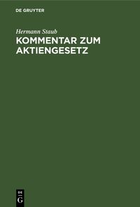 Produktbild: Kommentar zum Aktiengesetz