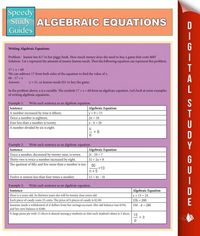 Produktbild: Algebraic Equations (Speedy Study Guides)