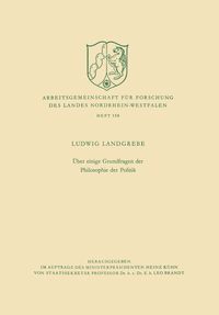Produktbild: &Uuml;ber einige Grundfragen der Philosophie der Politik