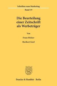 Produktbild: Die Beurteilung einer Zeitschrift als Werbetr&auml;ger.